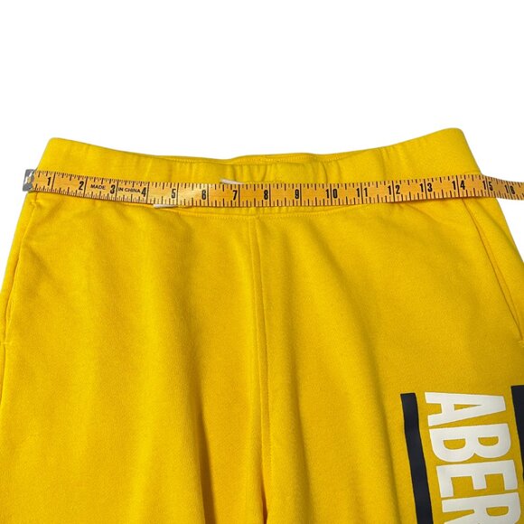 Abercrombie Kids Spell Out Sweat Shorts Kids Size 15-16 Yellow Casual Athleisure - Picture 9 of 11